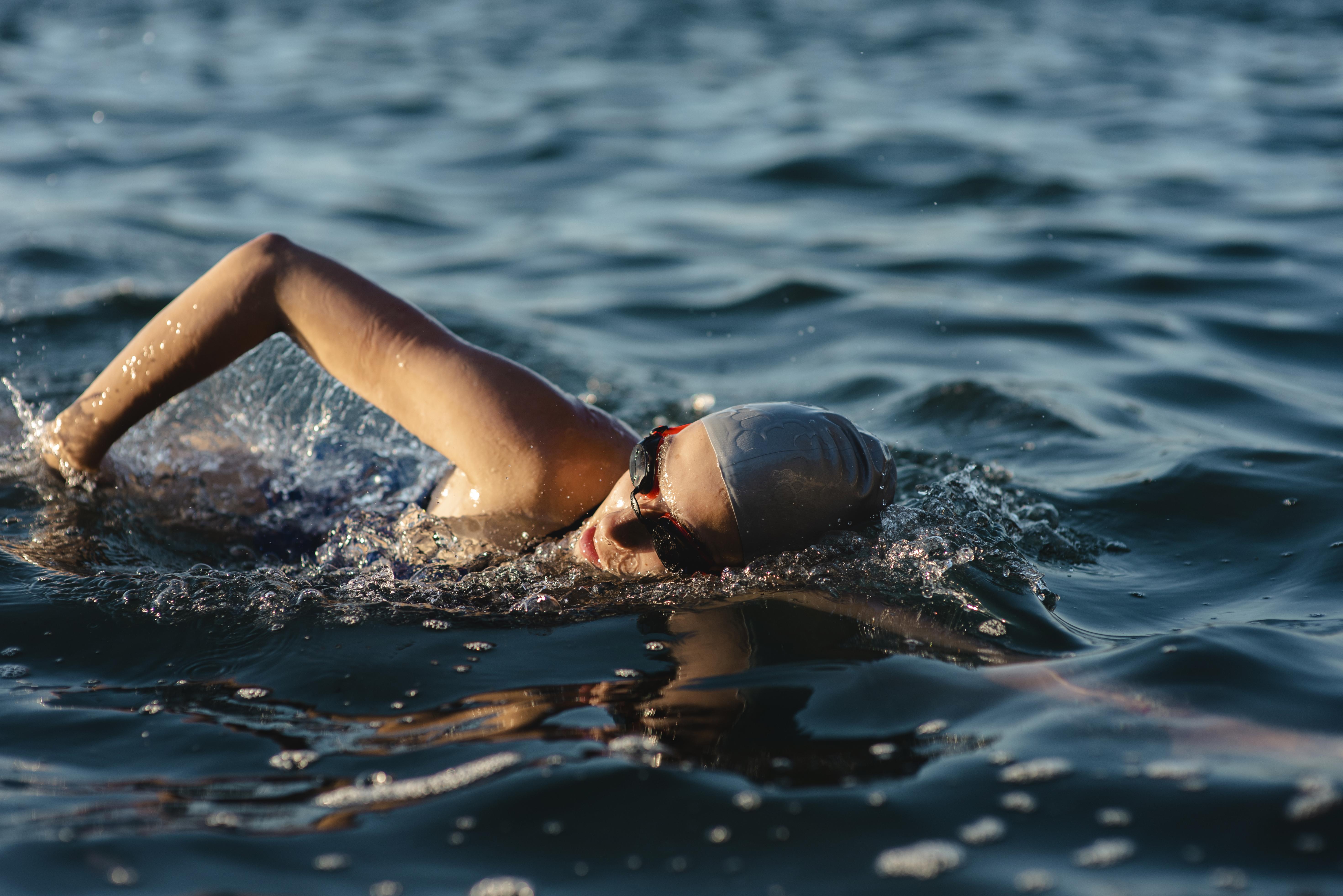 female swimmer in the sea